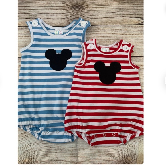 Disney Other - “Lincoln” Disney Striped Mickey Onesie